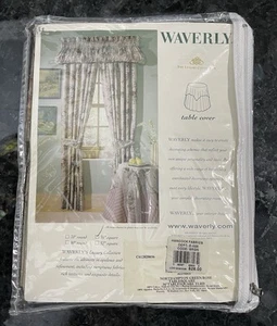 Waverly Table Cover Square 36” Floral Northampton Green/Rose Luxury Cottagecore - Picture 1 of 5