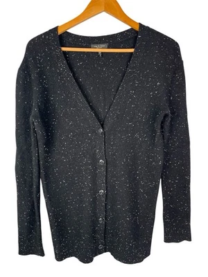 RAG & BONE Women's Black White Speckled Cashmere V-Neck Cardigan Sweater XS - Image 1 of 4