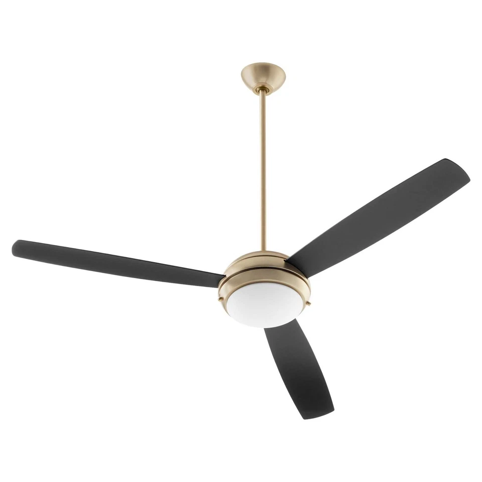 Quorum Expo 60" 3 Blade LED Fan Aged Brass - 20603-80
