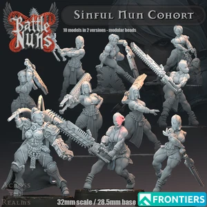 Sinful Nun Cohort (x10)/TTRPG/Wargaming/Grimdark/Across the Realm - Picture 1 of 2