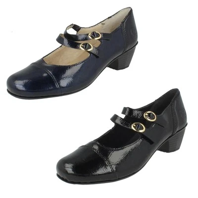 Ladies Rieker '41758' Patent Leather Smart Mary Jane Court Shoes - Image 1 of 3