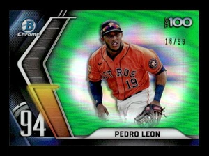 2022 Bowman #BTP-94 Pedro Leon Bowman Scouts' Top 100 Green Refractors #/99 - Picture 1 of 2