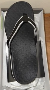Vionic Tide Thong Women’s Size 9 Black Ortho Heel Sandals Thong NEW In Box - Picture 1 of 7