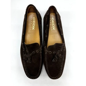 Geox Respira Mens Casual Leather Driving Shoe/Loafer in Chocolate Brown Sz 42 - Picture 1 of 7