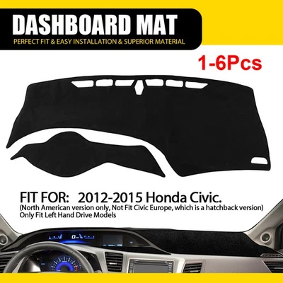 Para Honda Civic 2012 2013 2014-15 Tapete Cubierta Salpicadero Coche Parasol Almohadilla 1-6X Foto 1 de 4