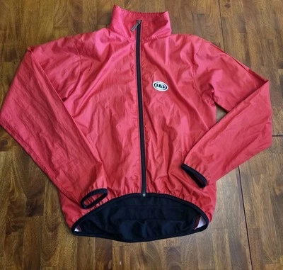 VINTAGE 90s Louis Garneau Fleece Lined Full Zip Cycling Jacket Red Men's Large Foto 1 de 4