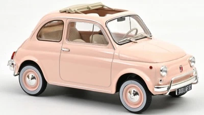 MODELLINO AUTO STATICO NOREV FIAT 500L 1968 ROSA WITH SPECIAL BIRTH PACK 1:18 - Immagine 1 di 4