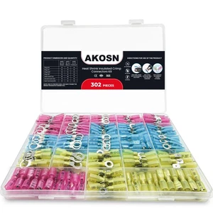 302 Stck. Wärmeschrumpf-Verdrahtungsverbinder-Kits, elektrische Drahtklemmen, Crimp-I... - Bild 1 von 6