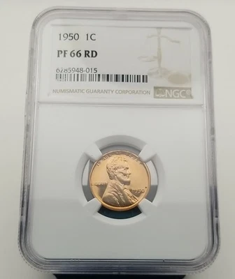 1950-P Lincoln Wheat Penny NGC PF 66 RD #4584 - Image 1 of 4