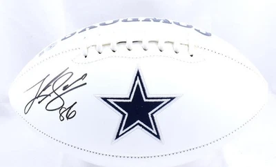 Luke Schoonmaker Autografiado Dallas Cowboys Logo Fútbol-Beckett con Holograma Foto 1 de 4