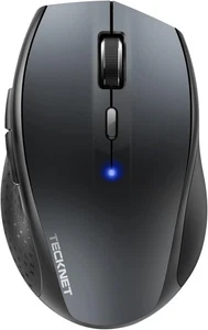 TECKNET Bluetooth Mouse, 4800 DPI Wireless Cordless Mice Grey - Picture 1 of 9