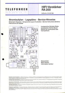 Schema elettrico servizio Telefunken per RA 200 Copy. - Foto 1 di 1