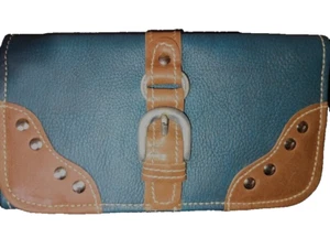 American West Indigo Denim Blue Tri-Fold Wallet NWT - Picture 1 of 3