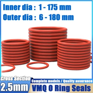 Silicone Rubber O-Rings Metric Food Grade 2.5mm Cross Section 1mm-175mm ID - Picture 1 of 116