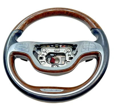 Volante S63 AMG W222 Mercedes-Benz con palanca de cambios OEM nogal 2014-2017 Foto 1 de 4