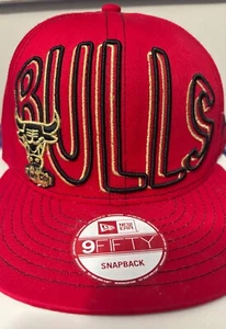 Chicago Bulls New Era 9Fifty Mütze Kappe rot/schwarz verstellbar Druckknopflasche - Bild 1 von 4