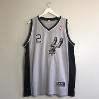 Men’s San Antonio Spurs Adidas Jersey Kawhi Leonard #2 Basketball NBA Grey Black