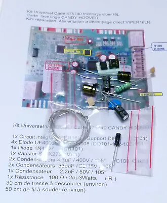 1 NEWS Kit REPAIR Carte 475740 Invensys viper16L  CANDY HOOVER  ++++ - image 1 of 3
