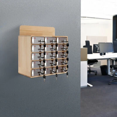 Armario de almacenamiento de madera para teléfono celular de 15 ranuras con llaves ¡NUEVO! Foto 1 de 4
