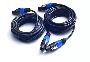 2Pack 25 ft Male Speakon Cables, Audio Cord DJ Wire with Twist Lock 14AWG - Picture 1 of 2