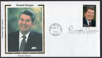 Scott #3897 Ronald Reagan Signature  (02/09/05) Colorano Silk FDC Simi Valley CA - Image 1 of 2