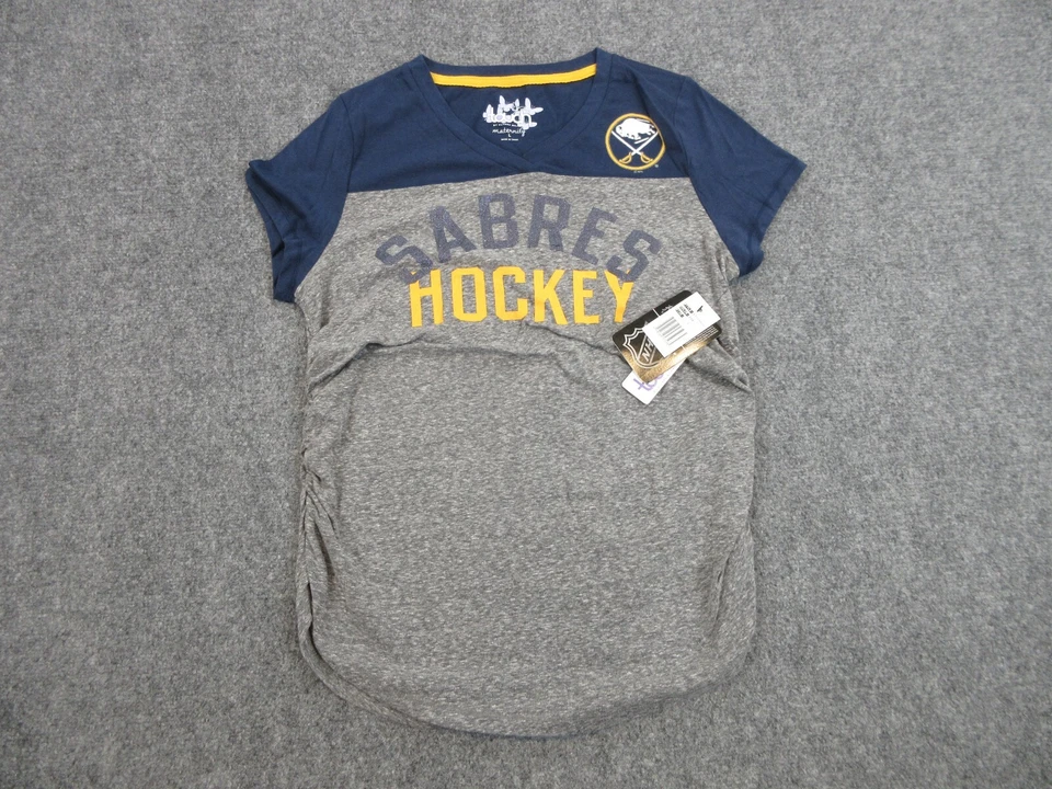 Buffalo Sabers Shirt Womens Adult Large Gray Logo Casual Maternity NHL Hockey - Image 1 of 4