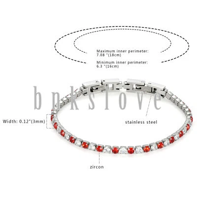 Pulsera Tenis Mujer Moda Circonita Cúbica Acero Inoxidable Regalo Aniversario Foto 1 de 4