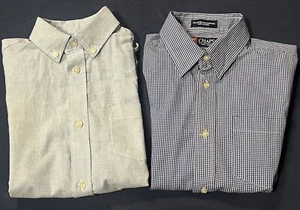 Two Boys Chaps Long Sleeve Dress Shirts (Blue & Blue/White Check) Size 10 - Picture 1 of 7