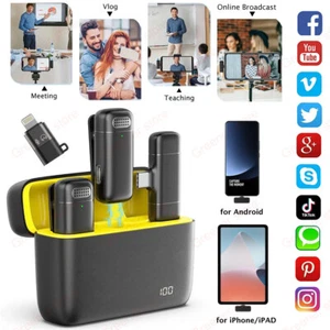 Micrófono de solapa inalámbrico mini micrófono para grabación de audio y video Android/iphone G - Imagen 1 de 15