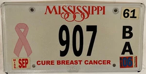 LOW #907 CONQUER BREAST CANCER license plate Treatment Tumor Mammogram ASCO BRCA - Picture 1 of 12