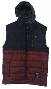Ecko Unlimited NYC Men's Red And Black Puffer Vest With Camo Hood Size Small - Picture 1 of 9