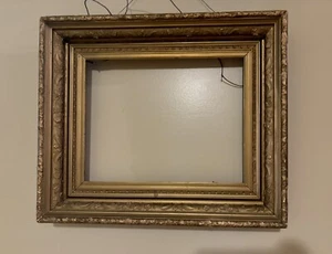 Antique Thick Gilded Carved Ornate French Gold Leaf Wood Frame 19x17 - Picture 1 of 16
