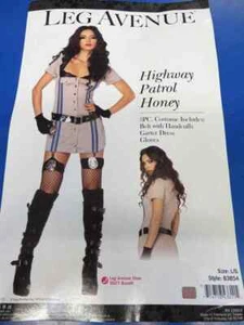Highway Patrol Honey Police Officer Cop Fancy Dress Halloween Sexy Adult Costume - Picture 1 of 8
