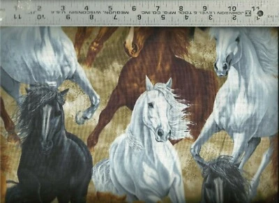 Timeless Treasures~ Mustang Running Wild Horses 2 ~ 100% Cotton Quilt Fabric BTY - Image 1 of 2