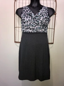 New York & Co. Stretch Gray Black Blue Dress Women’s 8 - Picture 1 of 9