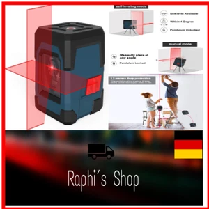 Kreuzlinienlaser Wasserwaage – 360° Selbstnivellierung, Rot - Bild 1 von 8