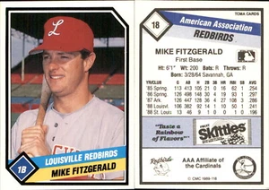 Mike Fitzgerald 1989 CMC Louisville Redbirds #18 RC Card Louisville Redbirds - Picture 1 of 1