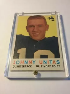 1959 TOPPS FOOTBALL JOHNNY UNITAS #1 CARD IN SET NEARMINT CONDITION COLTS HOF - Picture 1 of 4