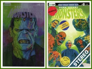 MARK SPEARS MONSTERS #4 G METALLO VARIANTE FRANKENSTEIN + #0 FCBD (NM-/NM) IN MANO - Foto 1 di 8