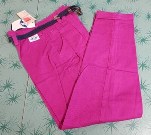 VTG Levi Dockers Girls Belted Fuchsia Pants USA NOS - Picture 1 of 6