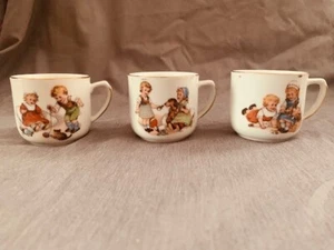 SET OF 3- Vintage Germany Ceramic Children's Teacup with Children Scenes - Picture 1 of 2