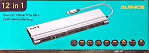 Auimce USB C Docking Station Dual Monitor Universal USB C HUB 4K HDMI DP VGA - Bild 1 von 2