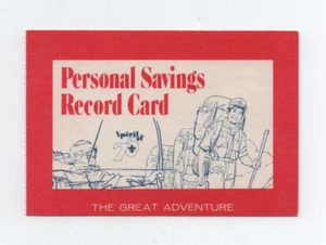 Scout's Personal Savings Record Card, 1970's Print, 2-Sided,Red & Blue on White - Picture 1 of 2