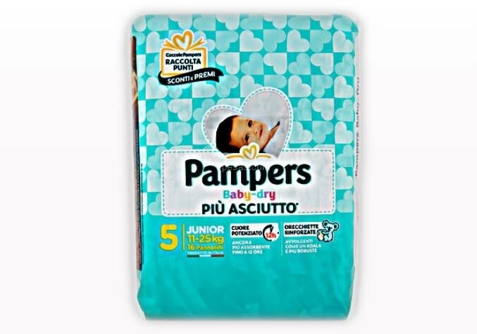 8x Bundle Pampers Pannolone Baby Dry 5 Junior 11-25 X17