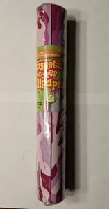 Magnetic Locker Wallpaper - Pink Camouflage - 12 In x 36 In - New - easy cut - Picture 1 of 6
