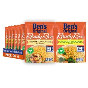 Ben's Original Ready Rice Creamy Four Cheese Cheddar Broccoli 6 Pack - Picture 1 of 9