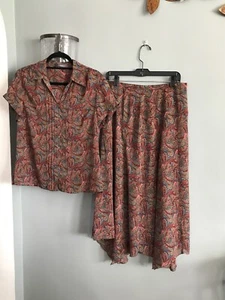 NWT Women’s Liz Claiborne Paisley Skirt Set Size:10 Top.   Size:6 Skirt - Picture 1 of 7