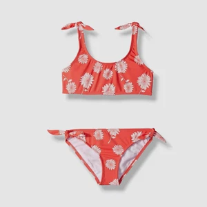 $54 Billabong Kid's Girl's Red Floral Print Two Piece Set Swimwear Size 5 - Picture 1 of 2