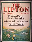 Original Vintage French Lipton Tea Advertising Poster, On Linen