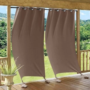 Outdoor Curtains with Weighted Bags - Wind Resist Shower Blocking Curtain for... - Picture 1 of 9